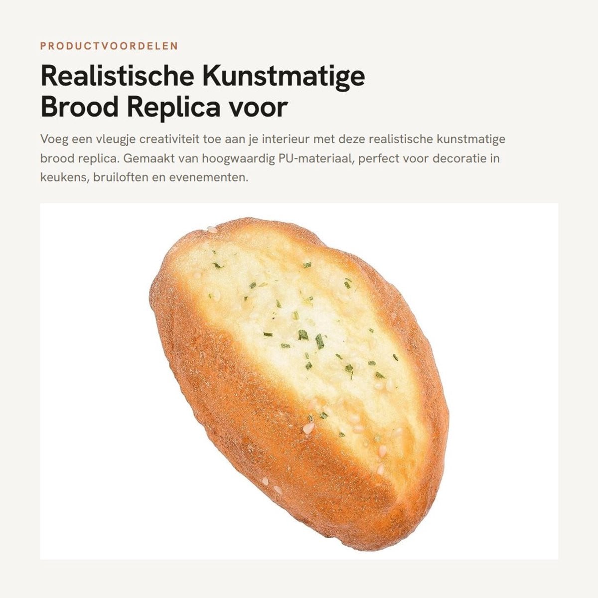 Dailygoods Realistische Kunstmatige Brood Decoratie voor op Tafel