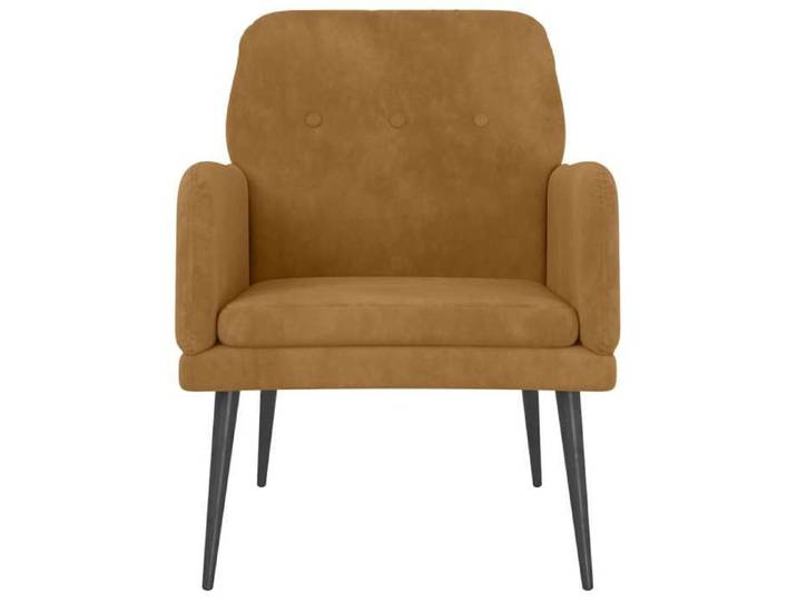 Printemps 2026 Soldes 1 PC Fauteuil d'appoint - CHAISE TV - Fauteuil Marron 62x79x79 cm Velours - 62x79x79 cm 2_255661