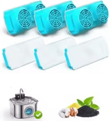 Inspire Curations PureFlow Activated Carbon Cat Water Fountain Filter Replacement Pack 6filter