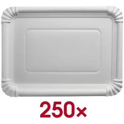 Papstar 250 Pappteller eckig weiß - 21,5 x 29 cm weiß, 21.5x29 cm