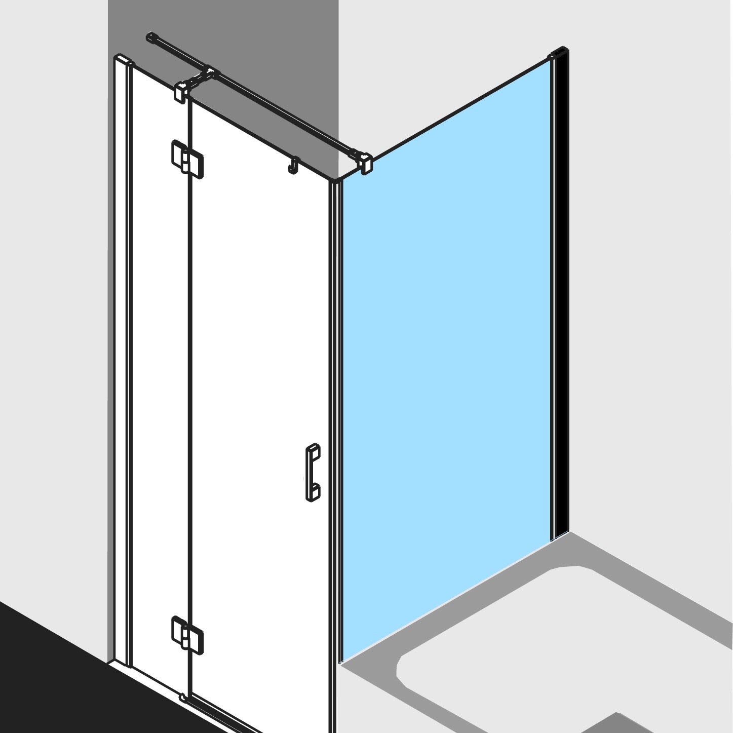 Kermi Dark Edition LIGA verkürzte Seitenwand 75 x 175 cm