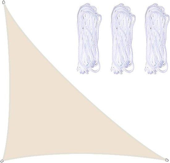 Driehoekig schaduwdoek beige polyester met UV-bescherming en waterbestendigheid