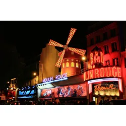 Fototapete PAPERMOON "MOULIN ROUGE-KABARETT PARIS NACHTCLUB VARIETE' MUSICAL", bunt, B:4m L:2,6m, Vlies, Tapeten