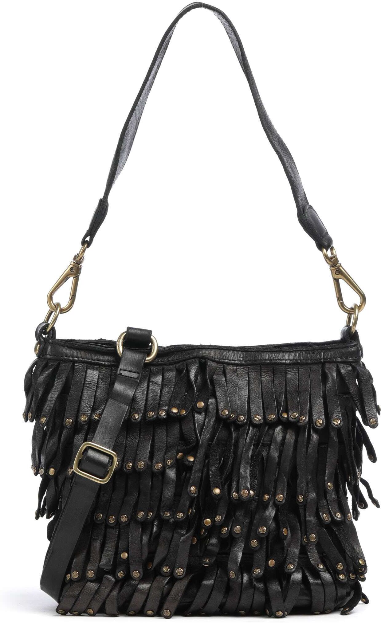 Campomaggi Schultertasche aus Leder, schwarz