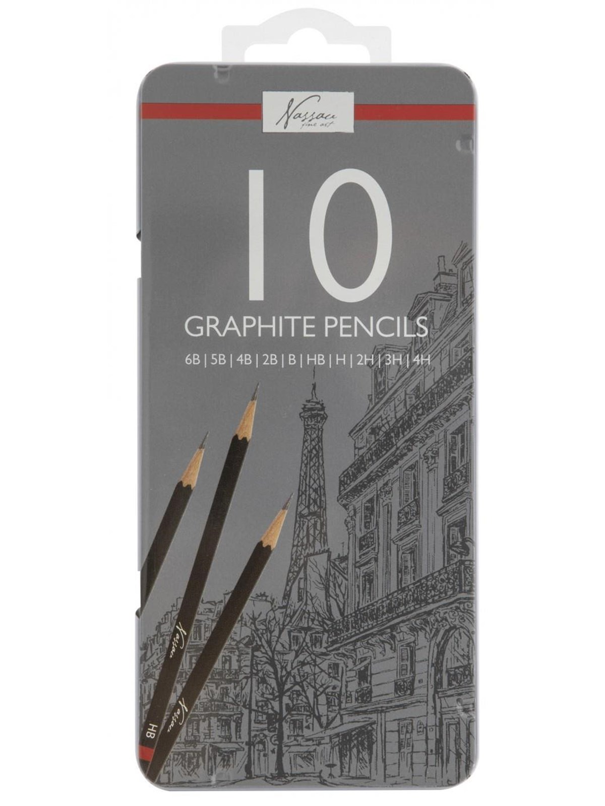 Creative Craft Group Drawing pencils 6B-4H 10 pcs in metal box