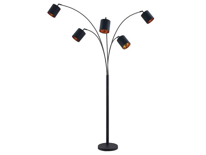 Lampadaire tissu en métal noir