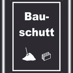 HB-Druck Bauschutt Mülltrennung Aufkleber Text Symbol Ziegel Baustein A5 (148x210mm)