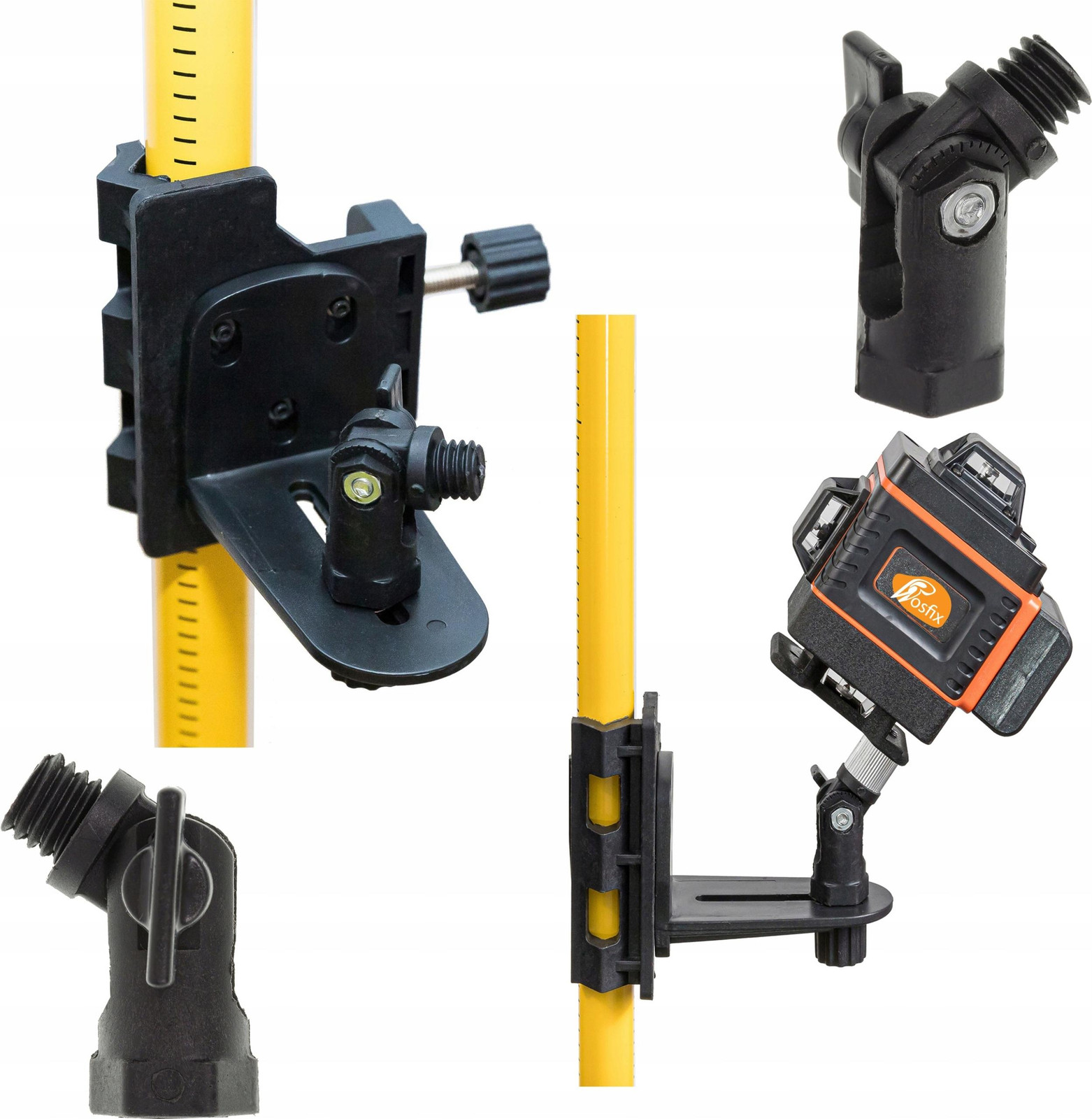 ROSFIX Adapter Set Houder met Verstelbare Hellingsinstelling en 5/8'' Schroefdraad voor Laserwaterpas