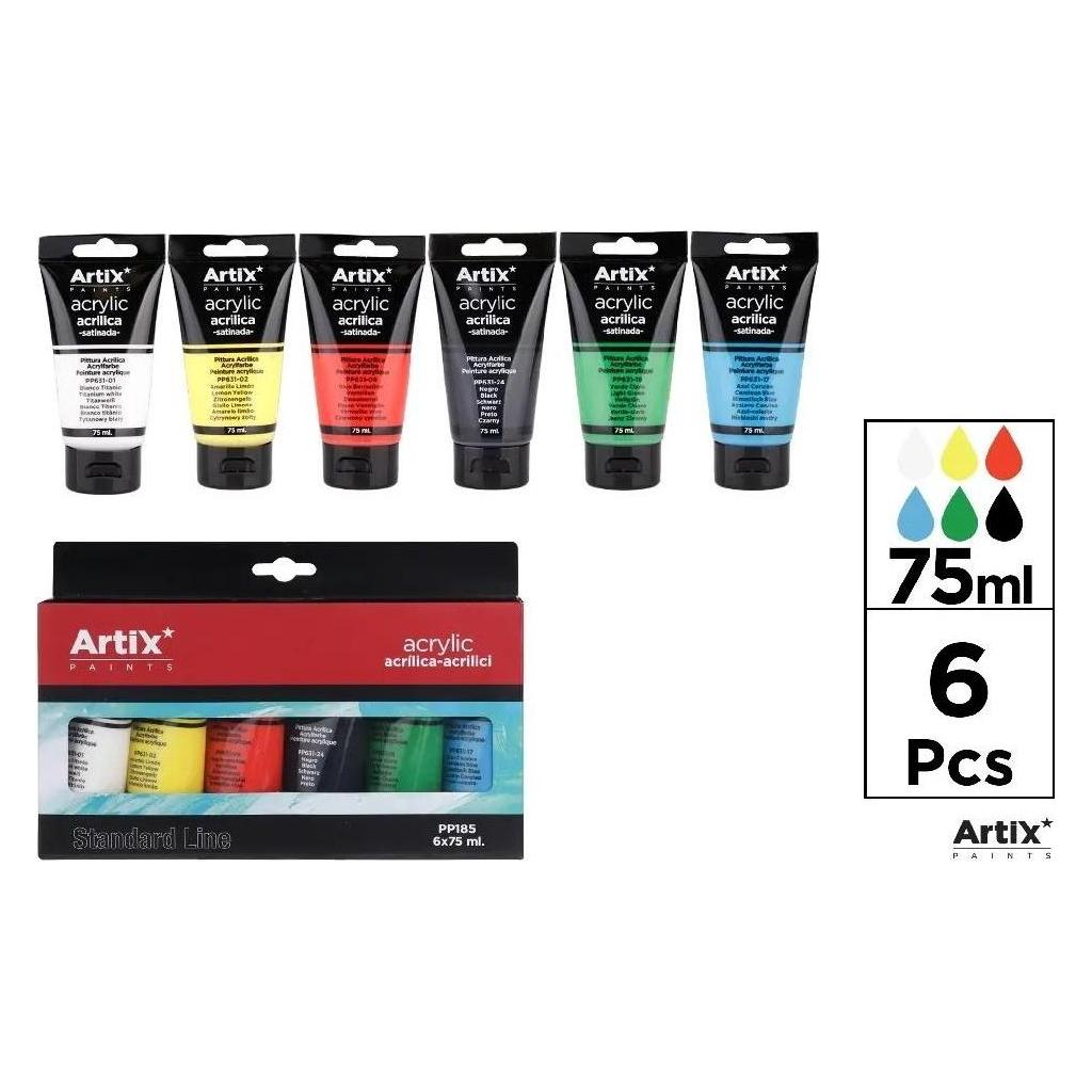 Artix Acrylfarbe 75 ml 6 Farben (75 ml) (58222231)