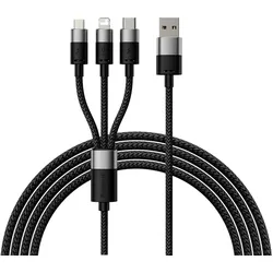 Baseus StarSpeed 3in1 Kabel – Universal Ladekabel mehrere Anschlüsse für Smartphones Tablets USB C Lightning Micro USB