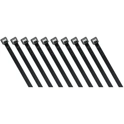 Kabelbinder, UV beständig, Nylon, 100 Stück - Maße: 200x3,6mm - Farbe: schwarz