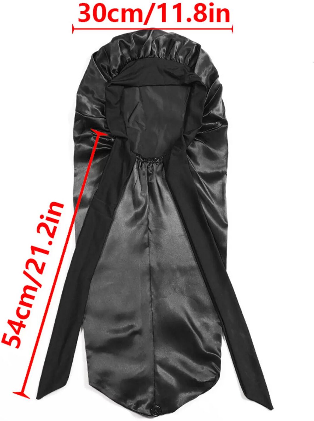 INF Schlafmütze aus Satin mit Schleife Schwarz