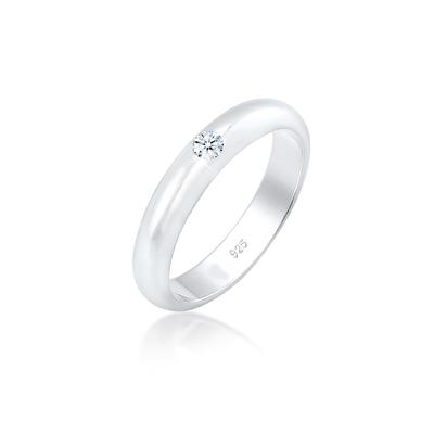 Verlobungsring ELLI DIAMONDS "Ring Solitär Verlobung Diamant Weiß Brillantschliff (0.06 ct) 925 Sterling Silber" Gr. 56, silber, Fingerringe, Damen, 56, Silber 925 (Sterlingsilber), Verlobungsring