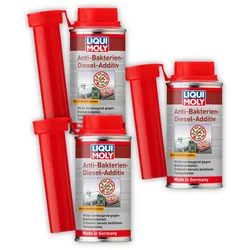 3x Additiv LIQUI MOLY 21721 Anti-Bakterien-Diesel-Additiv Kraftstoff Biozid 125 ml