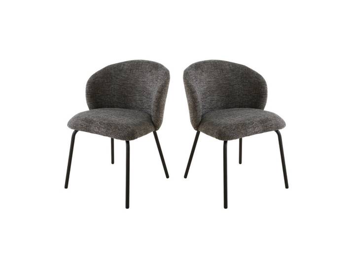 Calicosy 2Er-Set Stühle mit gepolsterter Sitzfläche und Rückenlehne Vesper 57/56/78 cm, Grau, Holzwerkstoff, 49x79x45 cm, Esszimmer, Stuhl