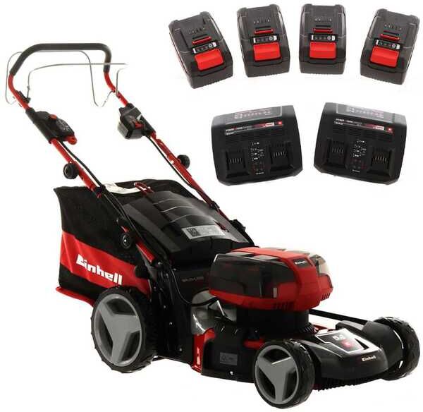 Tondeuse à gazon à batterie Einhell GE-CM 36/47 S HW Li - Tondeuse autotractée 47 cm - 4 X 4Ah
