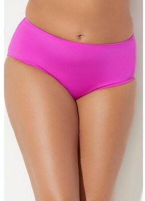 Plus Size Women's Mid-Rise Full Coverage Swim Brief by Swimsuits For All in Beach Rose (Size 14)