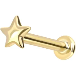 14 Karat Gold Labret mit Innengewinde STERN