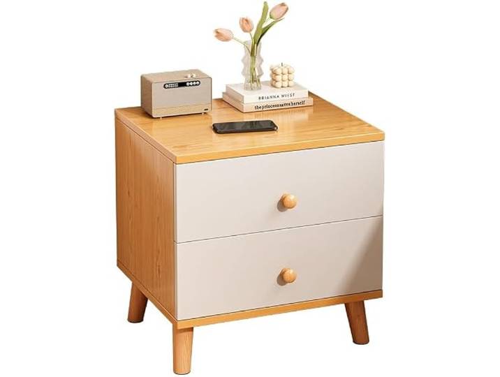 QCKNKMGG Nachttisch, Nachttisch aus massivem Holz Mehrere Größen, Schlafzimmer, Sofaseite, Wohnzimmer, Büro, Rezeption(48X35X50CM)