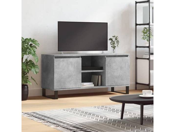 Gris Cabinet TV - Meuble TV pour Télévision - 1 PC - Montage facile - gris béton 104x35x50cm - Bois d'ingénierie95130164451