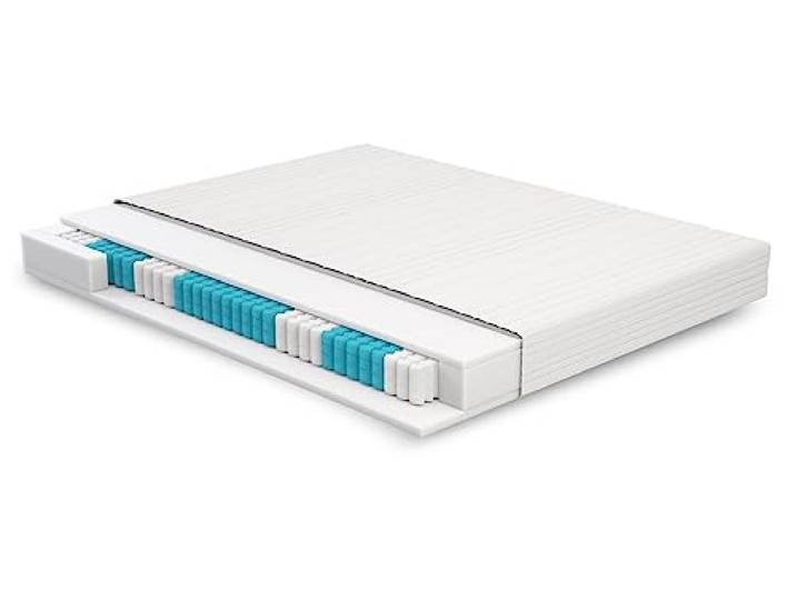 Meisterschlaf Federkernmatratze 200x190 - Roy - H2 bis 80kg - Allergiker - Schwitzen - 7-Zonen - Mittelfest - Taschenfederkern 200x190
