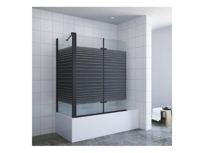 AQUALAVOS Badewannenfaltwand Badewannenaufsatz 120x70x140cm Duschwand Badewanne faltbar Seitenwand, 5 mm Einscheiben- Sicherheitsglas (ESG) mit Nano Beschichtung, Spritzschutz faltbar platzsparend pflegeleicht links/rechts montierbar