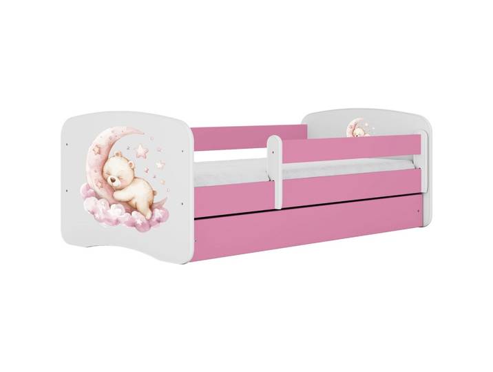 KINDERBETT Emily mit Schublade und Matratze, Rosa 70x140 cm