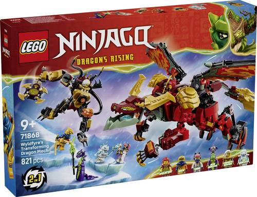 71868 LEGO NINJAGO Wyldfyres Drachenmech und 6 Minifiguren Bauspielzeug für Rollenspiele