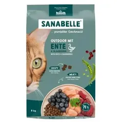 Sanabelle 1 x 8kg Outdoor mit Ente Katzentrockenfutter