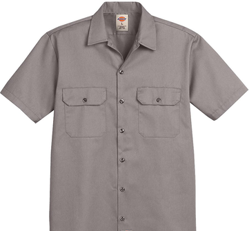 Dickies 1574 Dickie Adt S/S Work Shrt in Silver size Large