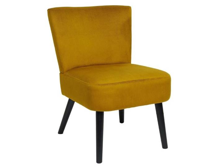 KONAE - Fauteuil Crapaud en Velours Côtelé Ocre