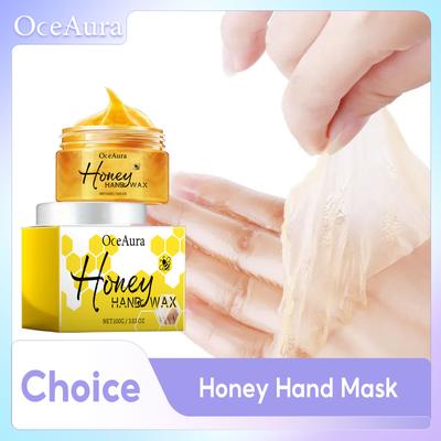 Top Demand Picks Honey Hand Wax Moisturizing Hand Mask, Brightening Exfoliating Cream, Nourish Tender Skin, Restore Soft Hands 100g Boxed