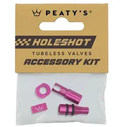 PEATY ́S Tubeless Ventil Zubehör Kit Holeshot Fast Flow Punch Pink