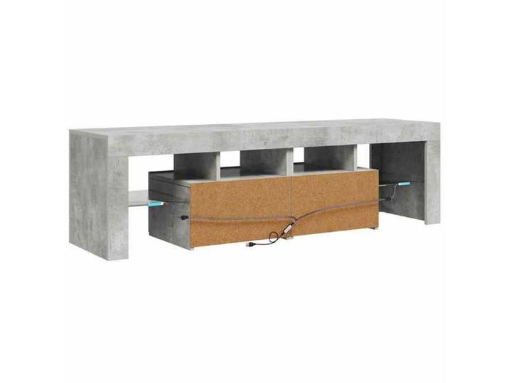 3629)Elégant* Meuble TV Magnifique Armoire HiFi Meuble TV avec lumières LED - Gris béton - 140x36 5x40cm @4626257 8630mdv53z