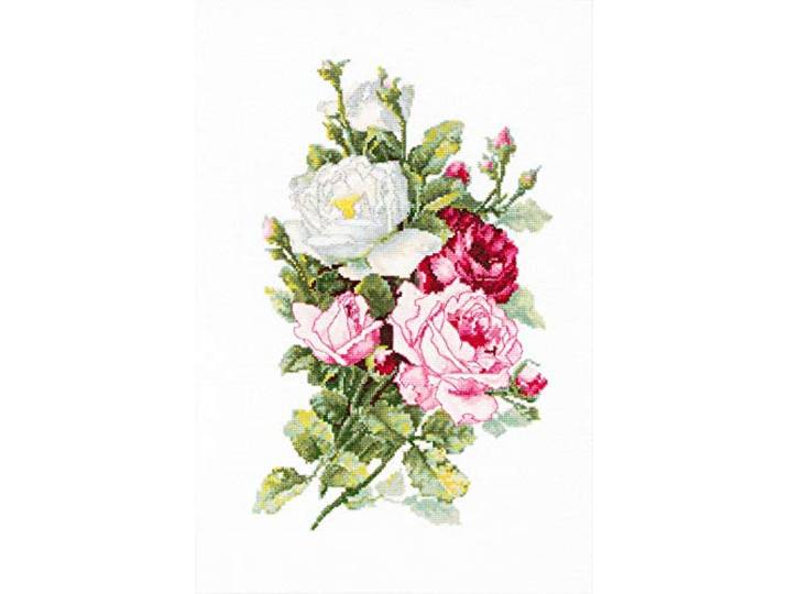 Luca-S boeket rozen kruissteek, katoen, meerkleurig, 21,5x33,5 cm