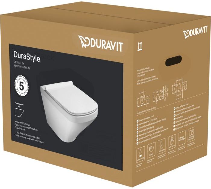 Duravit DuraStyle Wand WC Set 45520900A1 weiss, mit WC-Sitz