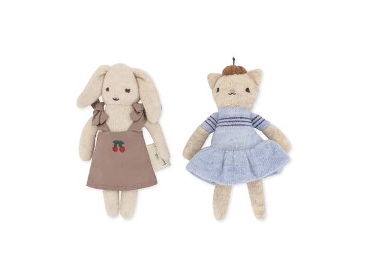 Konges Slojd - Set van 2 Knuffelpoppen vriendjes - Knuffels - Kitty
