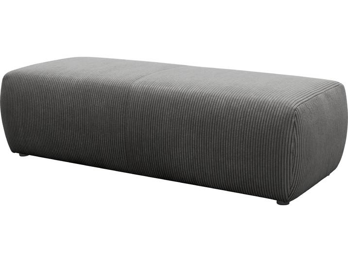 Hocker DOMO COLLECTION BRANDON, komfortabel , grau, B:150cm H:40cm T:60cm, 100% Polyester, Hocker, Polsterhocker, große Ausführung passend zu Brandon , auch in Cord