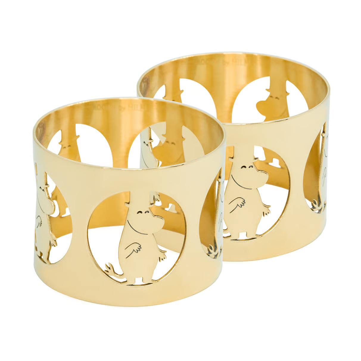 Hilke Collection Hilke X Moomin servetringen Moominpappa 2-stuks vernikkeld messing