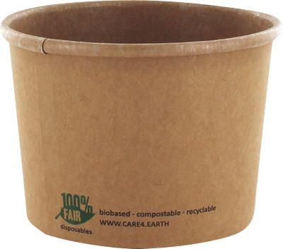 Suppenbecher Papstar pure, 350 ml, Ø 98 x 70 mm, 25 Stk., Frischfaser-Karton, braun