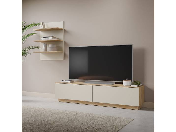 Wohnkombination Typ A Spanplatte, beschichtet Braun/Beige 160 x 120 x 35cm