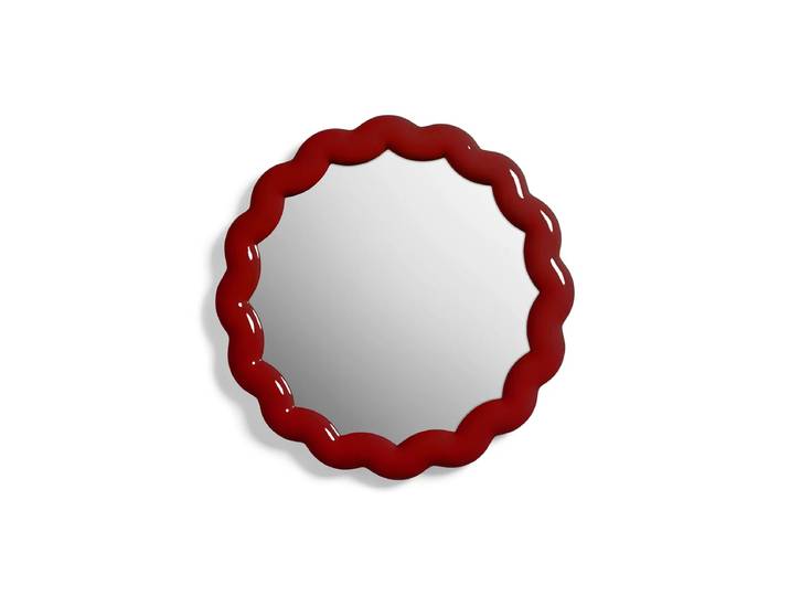 &klevering - Zigzag Spiegel Ø 40,5 cm, burgundy