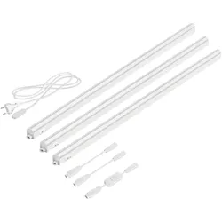 ledscom.de LED Unterbau-Leuchten Rigel, je 87,3cm, mit Schalter, je 1118lm, weiß, 3er Set