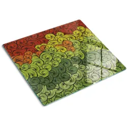 GLASPLATTE 60x52 cm Bunte Wellen
