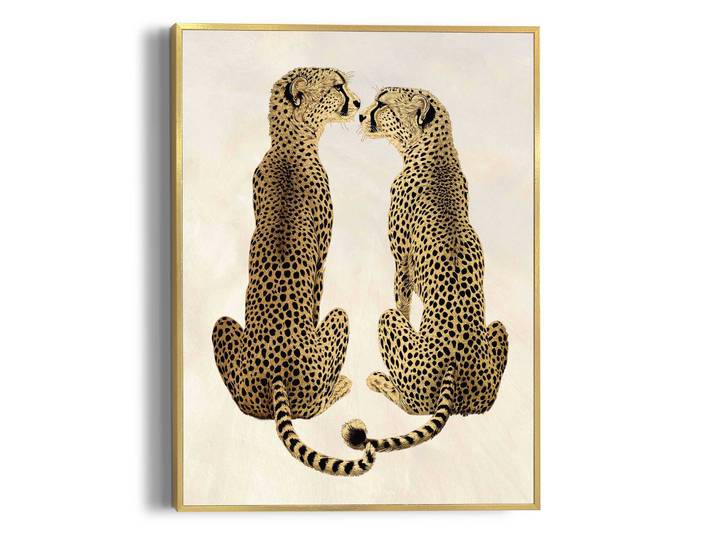 Poster REINDERS Loving Cheetas , gelb (farbe bild(er): gelb), B:30cm H:40cm T:1,6cm, Bilder, Poster, Hobbyraum - Gelb - MDF - Tiere - 30x40 cm