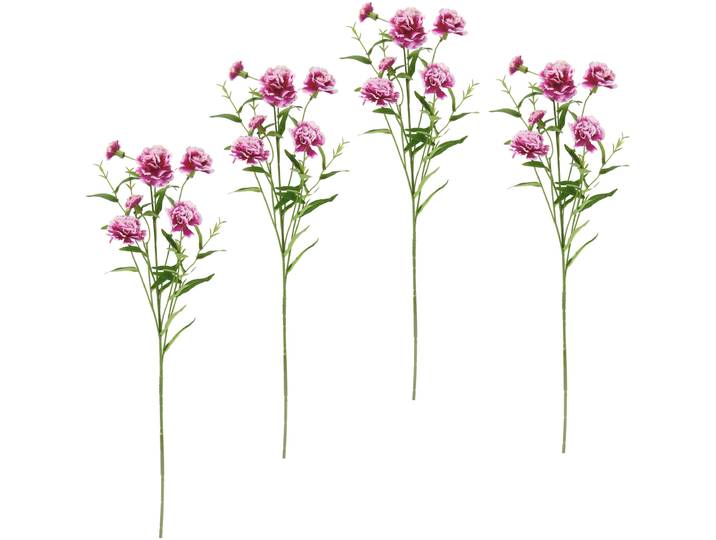 Kunstblume I.GE.A. Nelke , rosa (dunkelrosa), B:15cm H:71cm L:8cm, Kunstpflanzen, Kunstblume, 4er Set künstliche Blumen, Stielblume