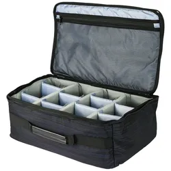 HMF Kameratasche groß, gepolsterte Fototasche mit variabler Facheinteilung für DSLR/Spiegelreflex & Fotozubehör, 44 x 28 x 18 cm, Schwarz
