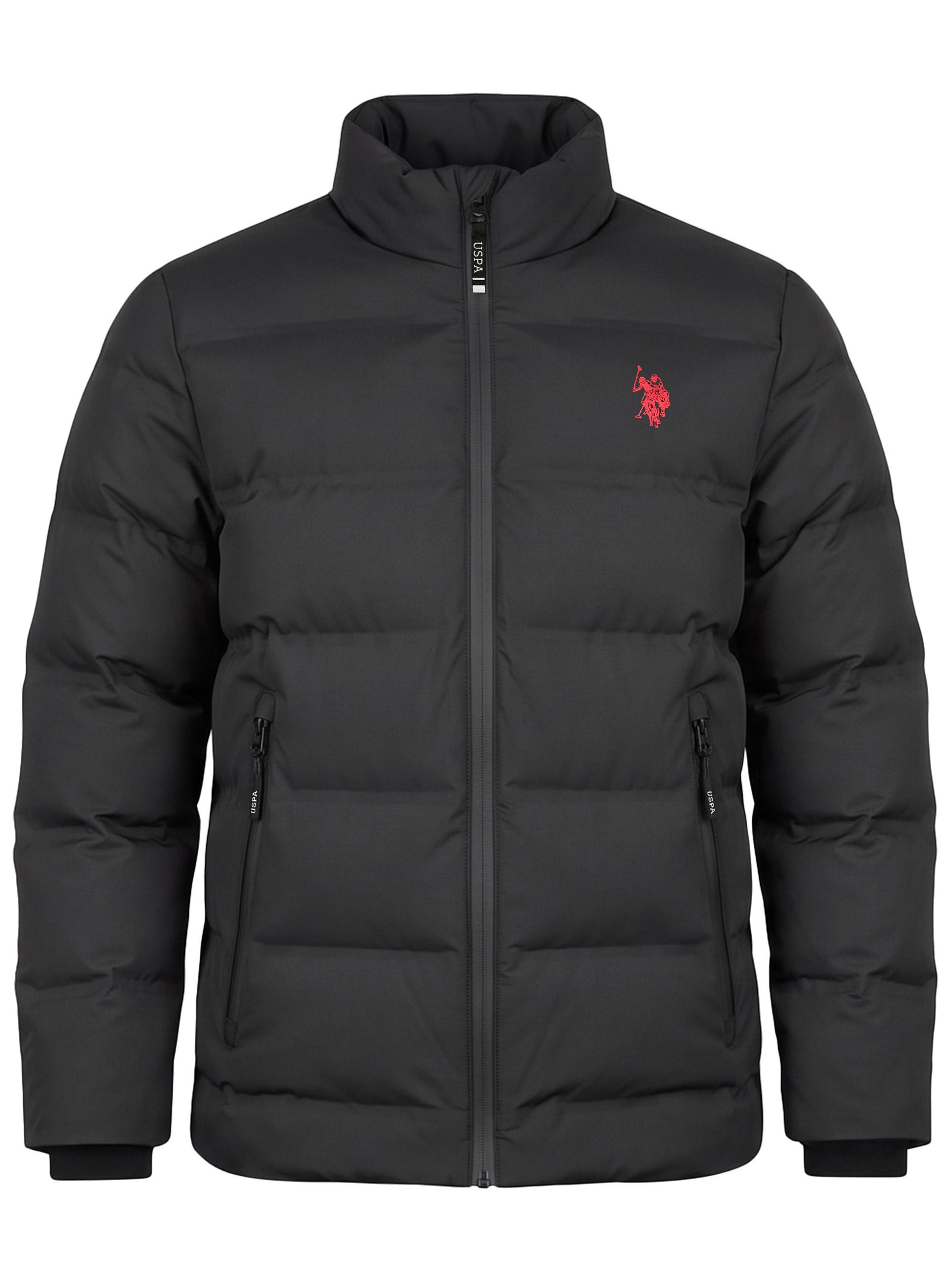 U.S. POLO ASSN. Herren Steppjacke – matt, Kontrast-Reißverschluss