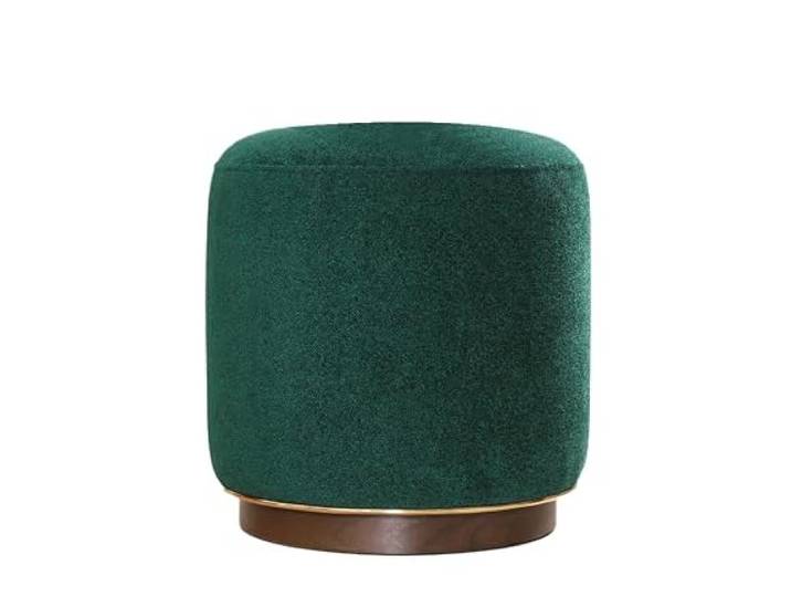Atelier Del Sofa Stilvoller dunkelgrüner Pouf mit Holzbeinen, 43 cm hoch, 42 cm tief 100% Baumwolle & 35% orthopädischer Schaumstoff Ideal für modernes Wohnen