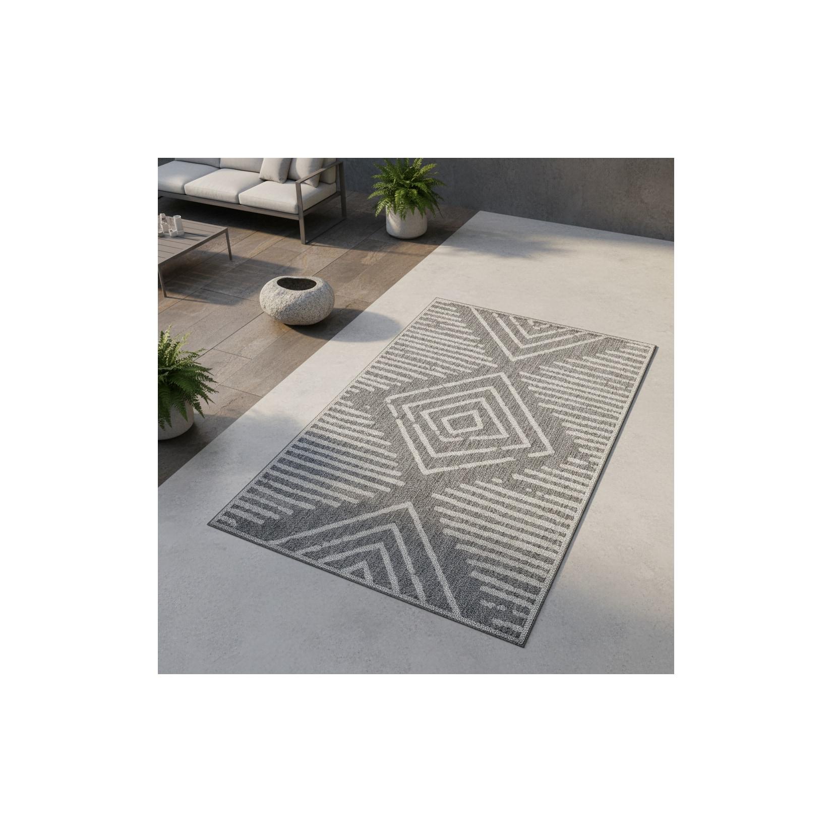 Outdoorteppich LIRIA, gestreift, Grau, 60 x 100 cm